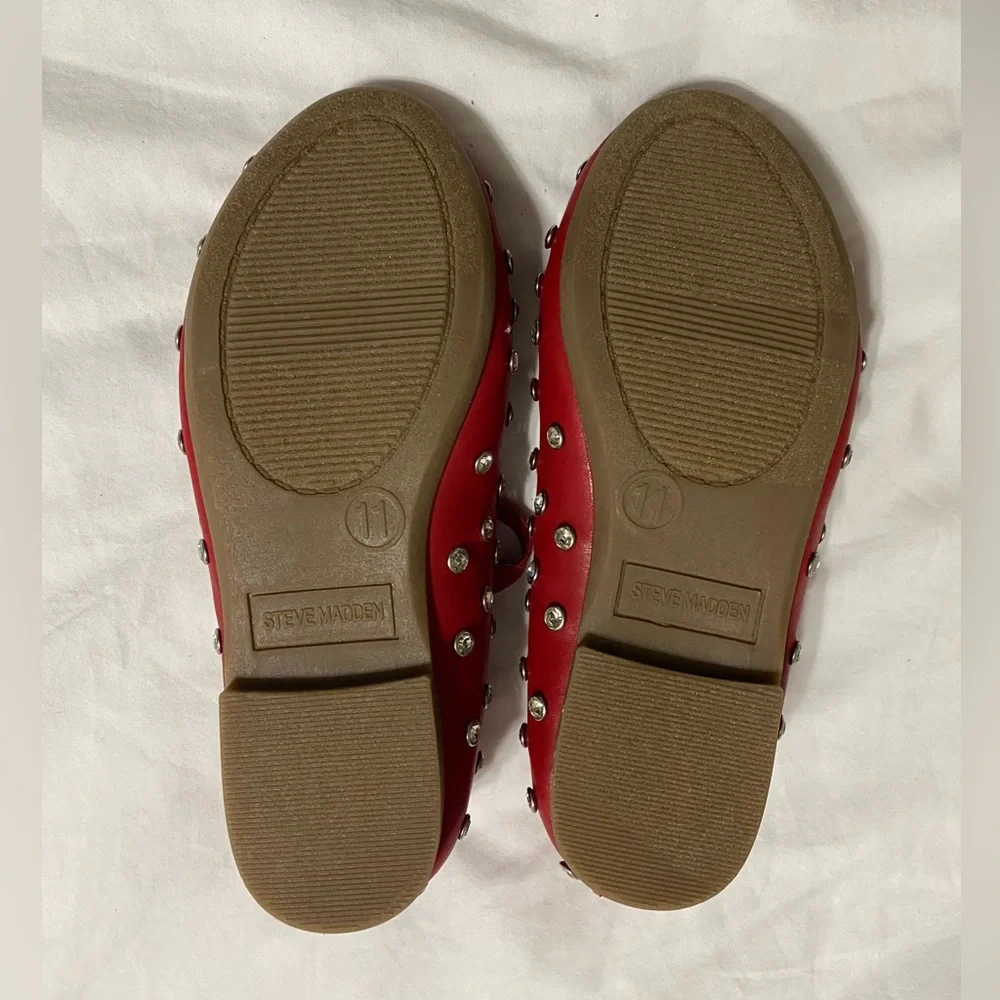 Steve Madden Toddler Red Studded Flats‎